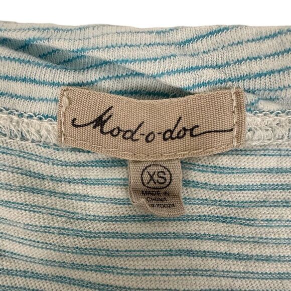 Mod-O-Doc Long Sleeve T-Shirt size XS Teal White - Picture 5 of 5
